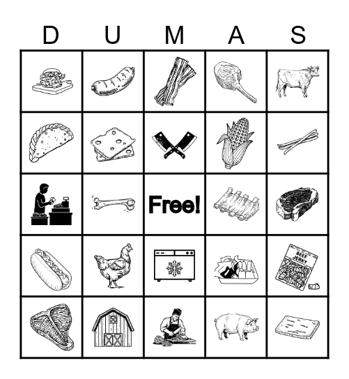 Duma Meats Bingo! Bingo Card