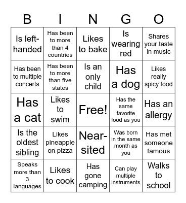 Icebreaker Bingo: Find Someone Who Bingo Card