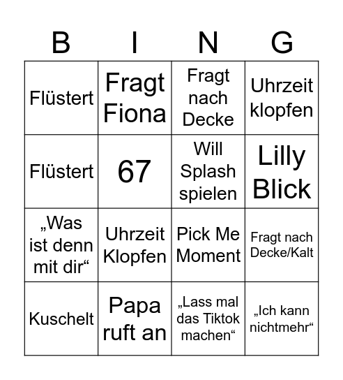 LILLY BINGO Card