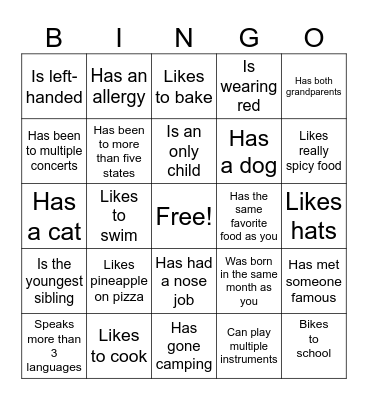 Icebreaker Bingo: Find Someone Who Bingo Card