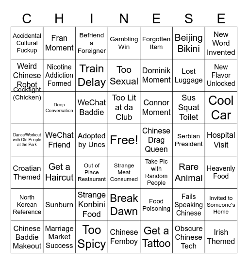 Chingo Bingo Card