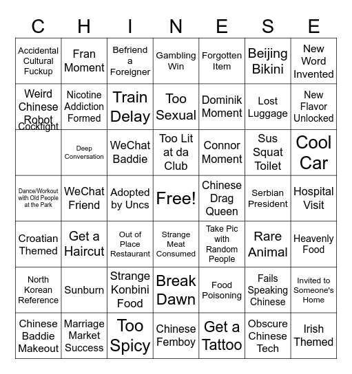 Chingo Bingo Card