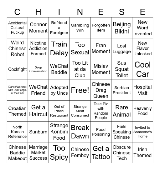 Chingo Bingo Card