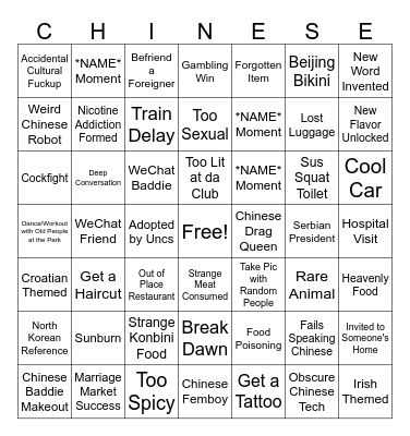 Chingo Bingo Card