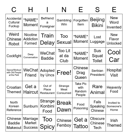 Chingo Bingo Card