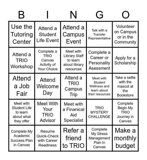 TRIO BINGO Card