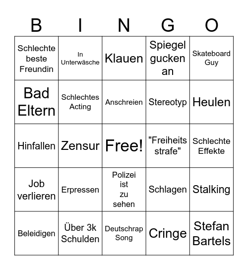 Hilf Mir Bingo Card