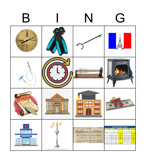 To the Future, Ben Franklin! (Bingo) Bingo Card