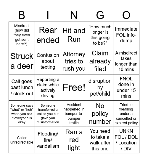 FNOL Bingo Vol 2 Bingo Card