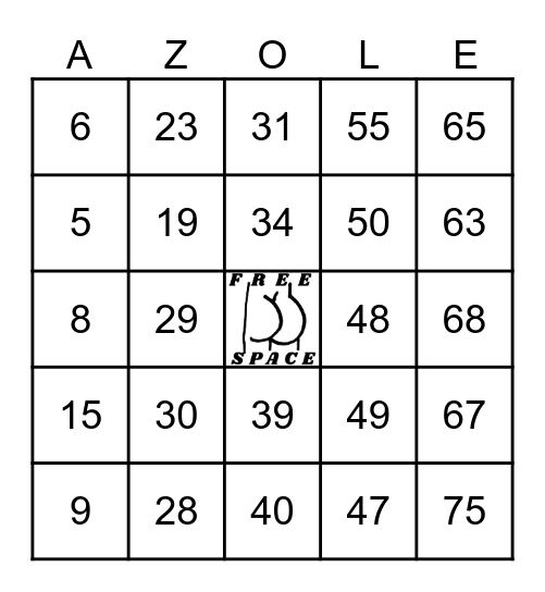 AZZOLE BINGO Card