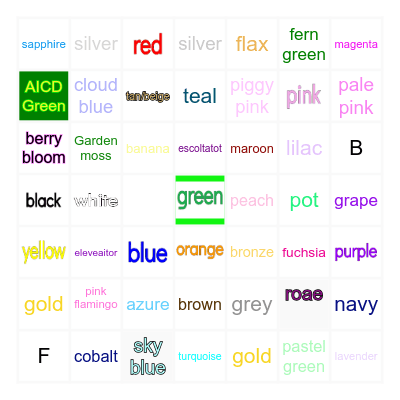 Vocabulary Bingo Card