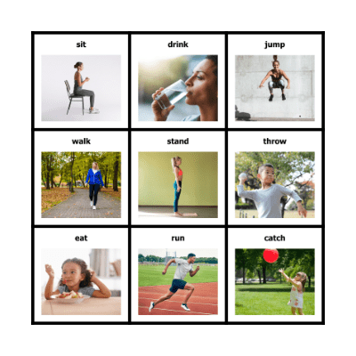 Action Verb BINGO Card