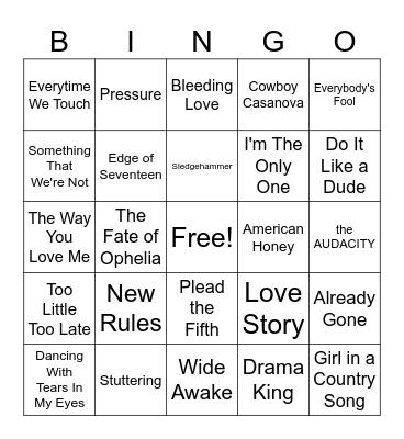 Girls Night Bingo Card
