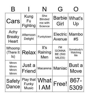 One Hit Wonders 2-Ivy Inn Bingo Card