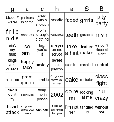 singing battle bingo Card