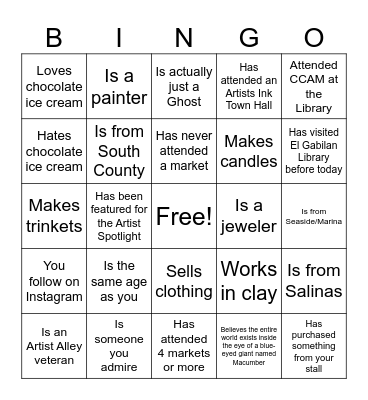 Summer Swirl Bingo Card