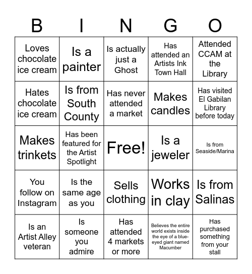 Summer Swirl Bingo Card