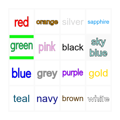 Vocabulary Bingo Card