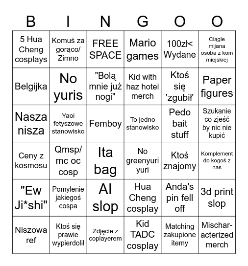 Wrocławski konwent bingo Card