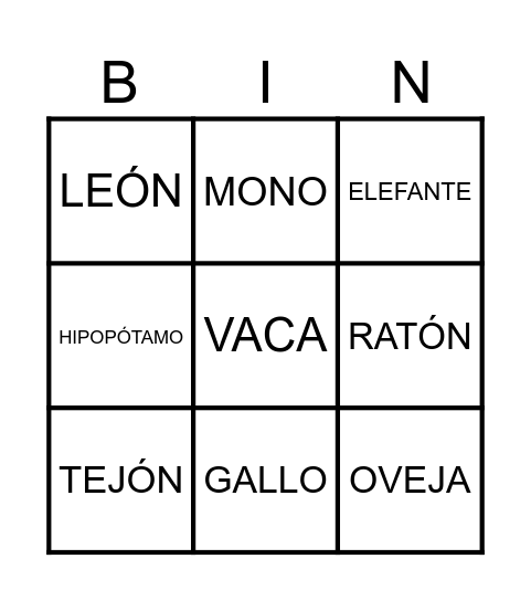 PERSONAJES Bingo Card