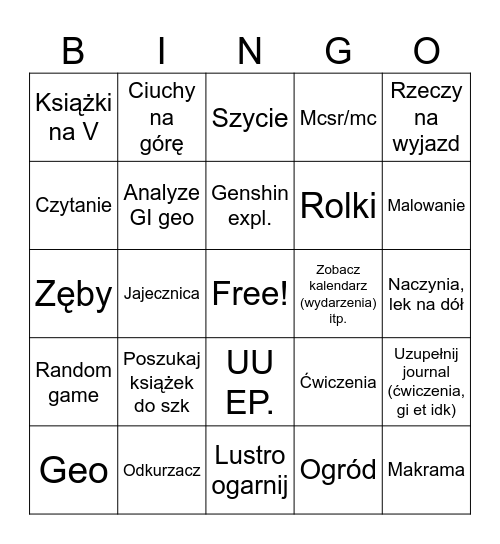 Daily Bingo Card
