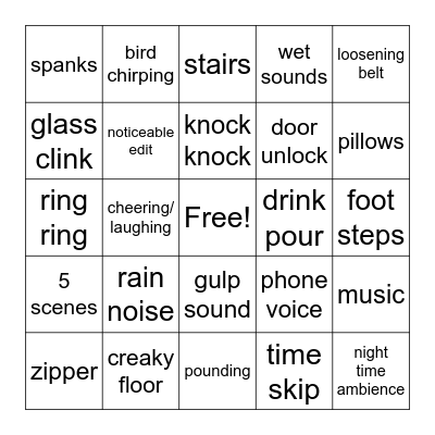 high production audio bingo - remade Bingo Card