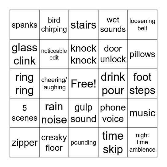 high production audio bingo - remade Bingo Card