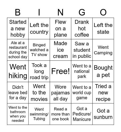 SPED Launch Bingo Card