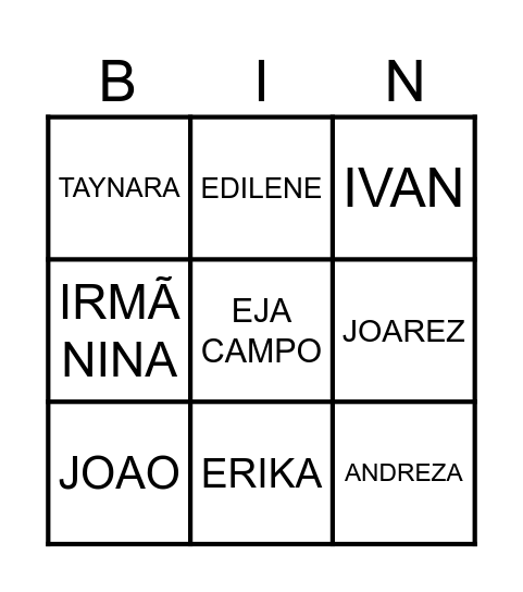 BINGO DO ESTUDANTE Bingo Card