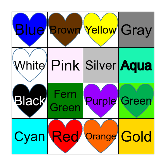 Bingo - Color Bingo Card