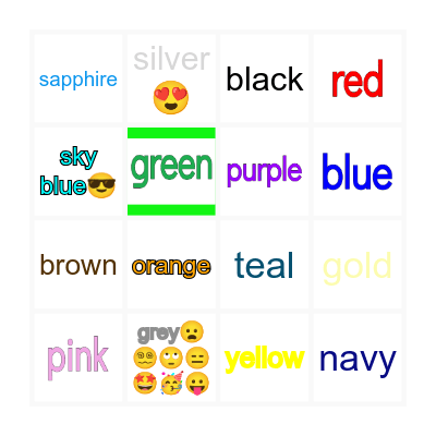 Vocabulary Bingo Card