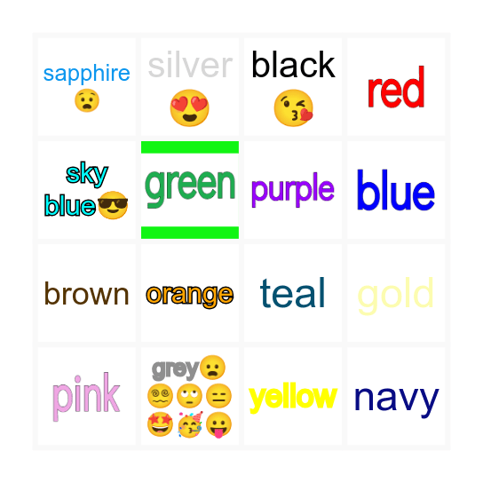 Vocabulary Bingo Card