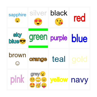Vocabulary Bingo Card
