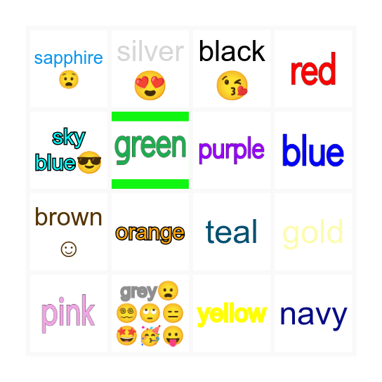 Vocabulary Bingo Card