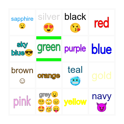 Vocabulary Bingo Card