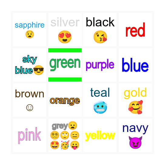 Vocabulary Bingo Card