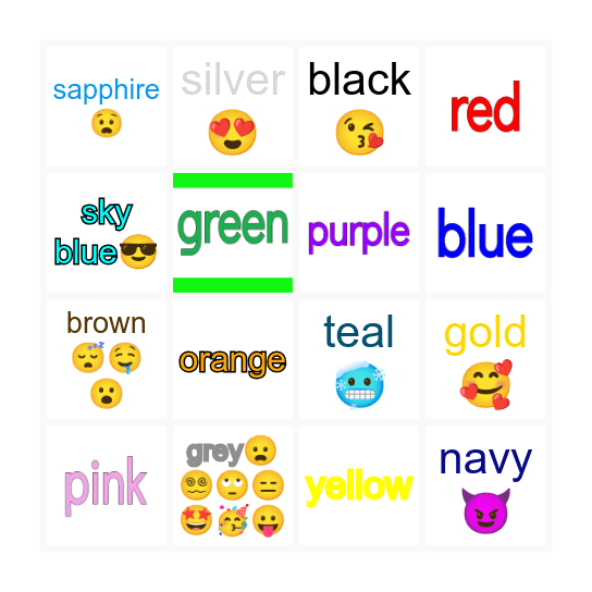Vocabulary Bingo Card