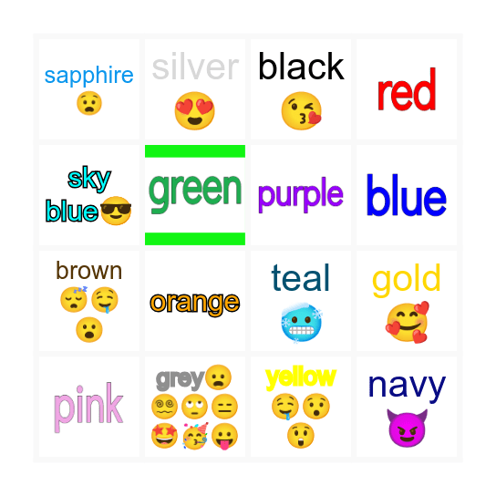 Vocabulary Bingo Card