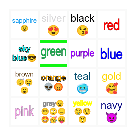 Vocabulary Bingo Card