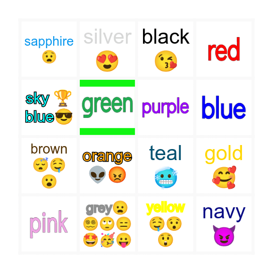 Vocabulary Bingo Card
