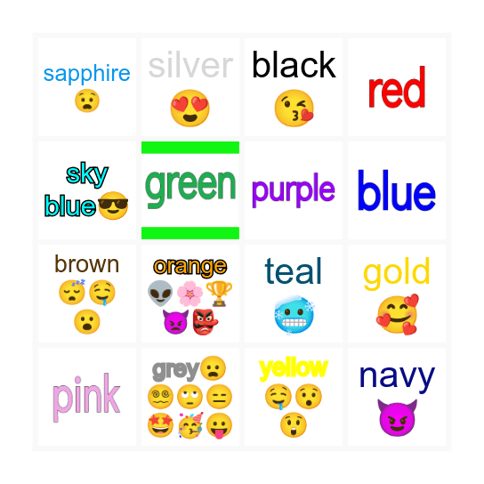 Vocabulary Bingo Card