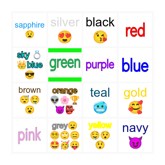 Vocabulary Bingo Card
