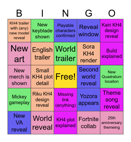 D23 bingo Card