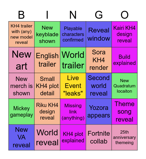 D23 bingo Card
