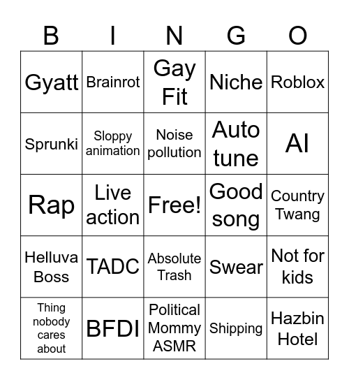 Benjixscarlett bingo Card