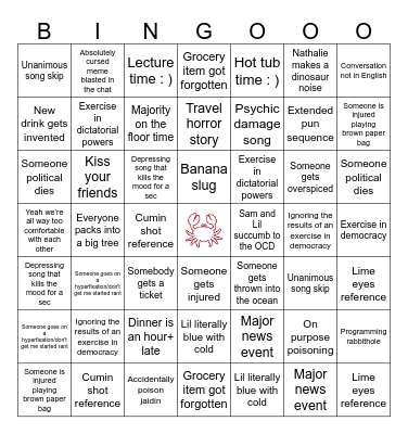 TCW 6 Bingo Card
