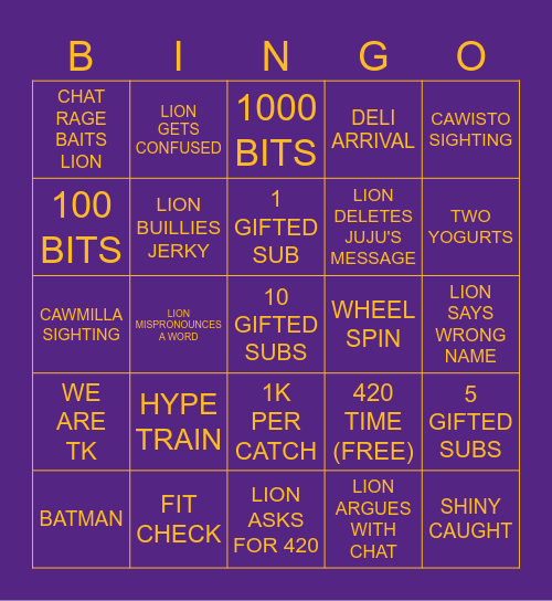 Lion 8485's Birthday Bingo Card