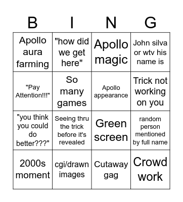 Brain Games episode bingo Card
