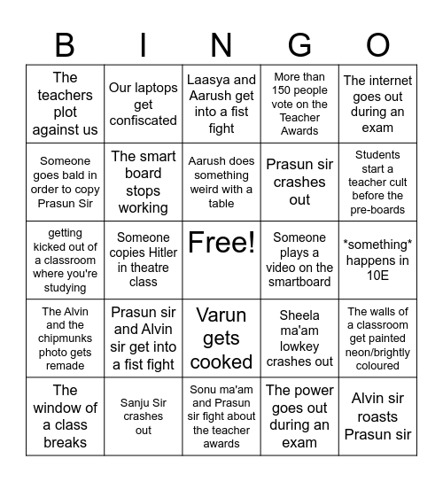 Brokeridge Bingo Card