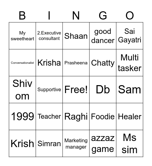 Celebrating friendships Bingo Card